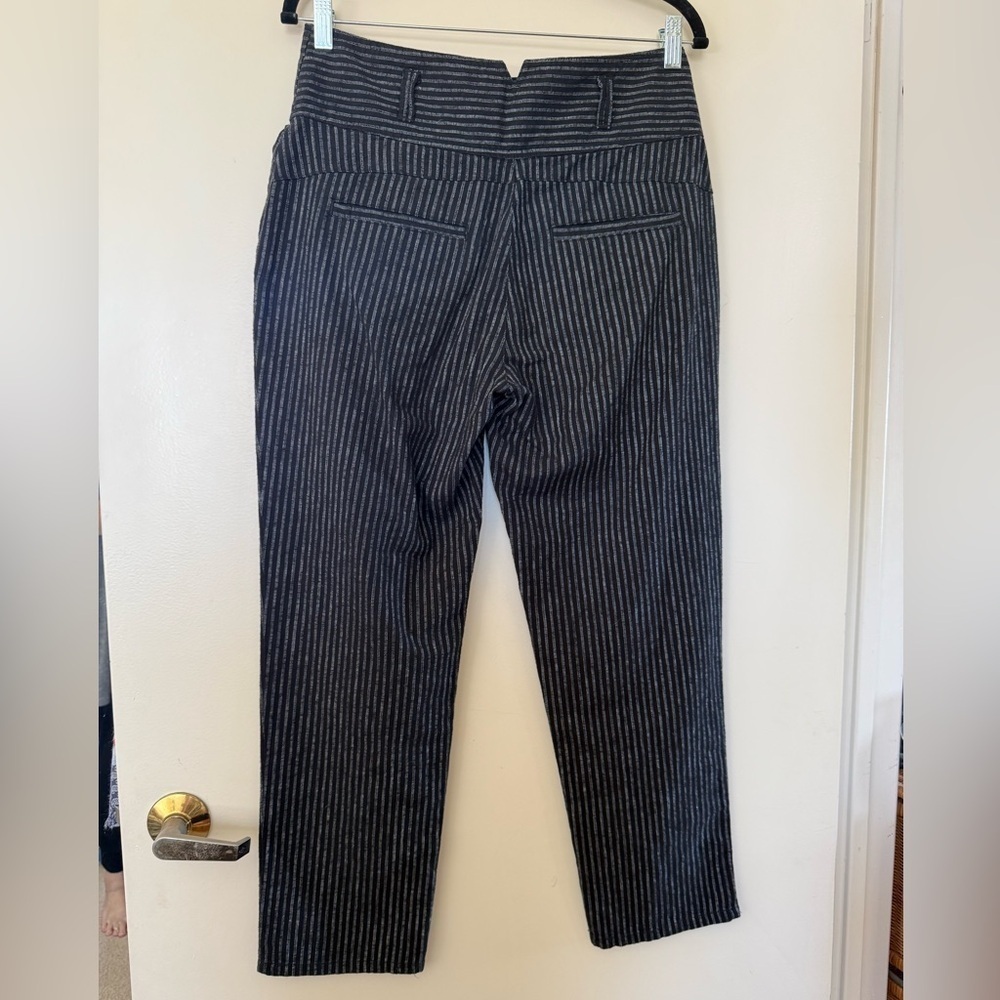 Sundance Amelia Stripe Trouser Linen Blend Pants in Size P6 - Picture 9 of 11
